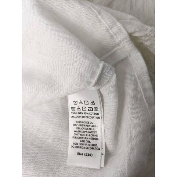 Rachel Zoe White Linen Cotton Bohemian Peasant Top Blouse Sz S Small NWT *Mark o - Picture 4 of 7